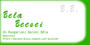 bela becsei business card